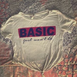 White Crop Top Shirt